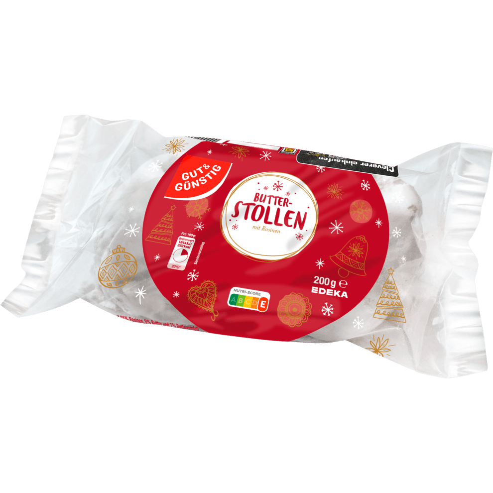 G&G Smørstollen med rosiner, 200 g - LUNVERK