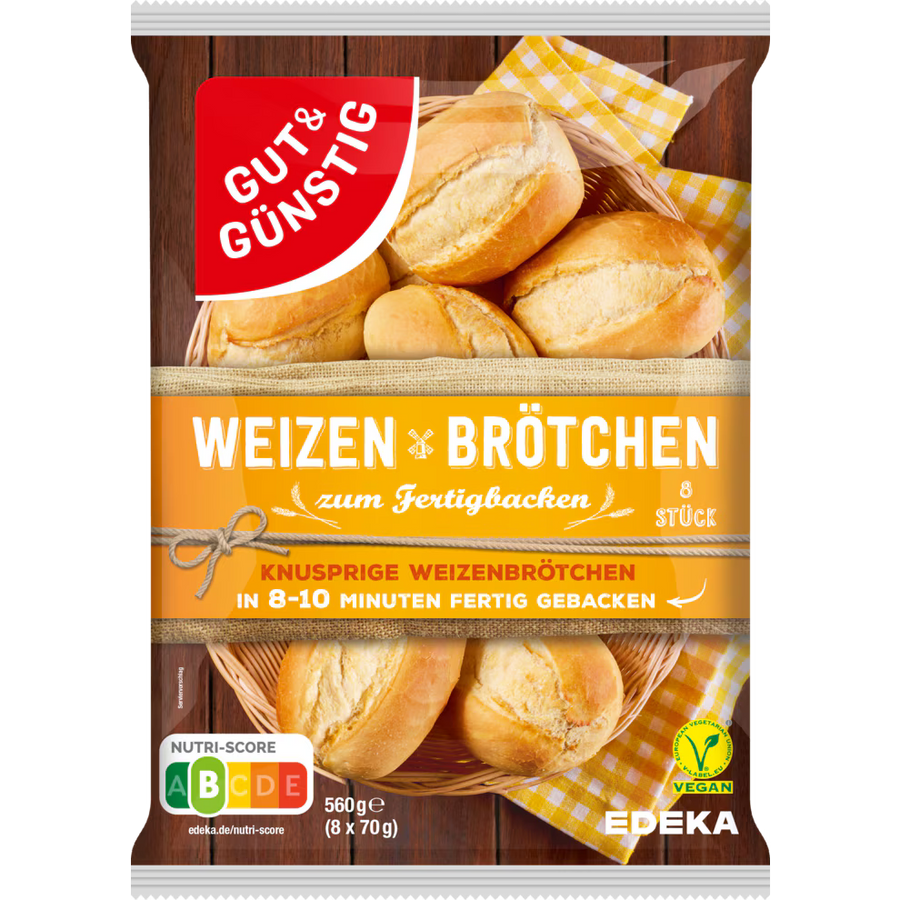 Hvete-rundstykker til ferdigbaking – produktbilde