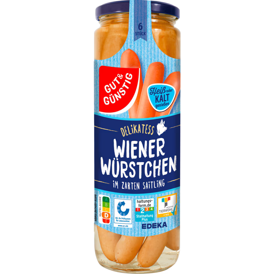 6 wienerpølser 550 g – produktbilde