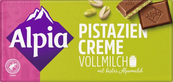 Alpia pistasjkrem-sjokolade, 100 g - LUNVERK
