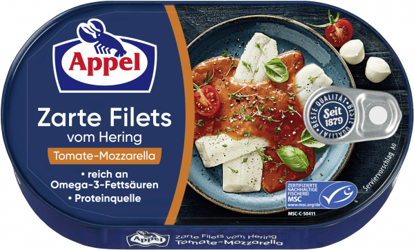 Appel MSC sildefileter i tomat-mozzarellasaus, 200 g - LUNVERK
