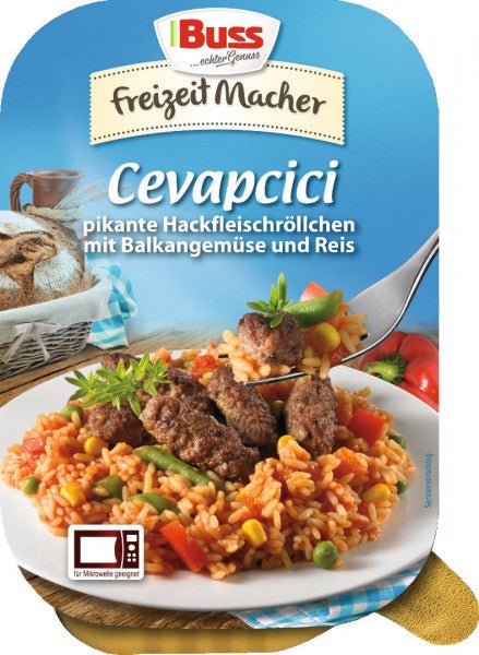 Buss Cevapcici med balkangrønnsaker og ris, 300 g - LUNVERK