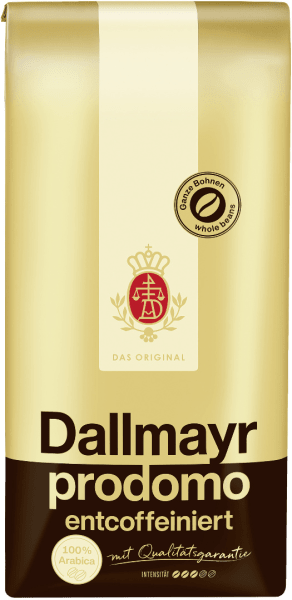 Dallmayr prodomo, koffeinfrie hele kaffebønner, 500 g - LUNVERK