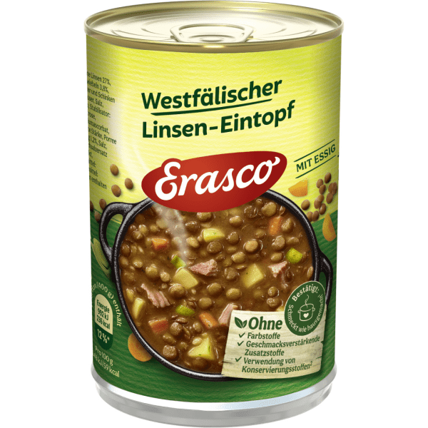 Erasco Westfalsk linsegryte med eddik, 400 g - LUNVERK