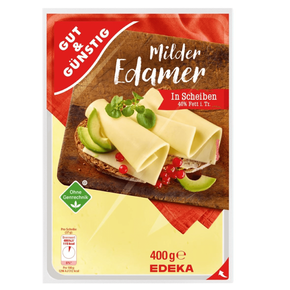 G&G Edamer-Scheiben 40 % Fett i. Tr., 400 g