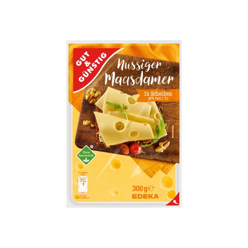 G&G Maasdamerost i skiver 45 %, 300 g