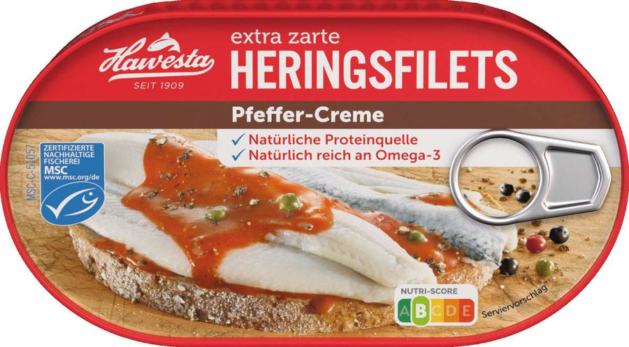 Hawesta sildefileter i pepperkrem, 200 g - LUNVERK
