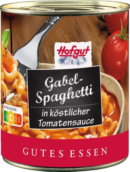 Hofgut Gaffelspaghetti i tomatsaus, 800 g - LUNVERK