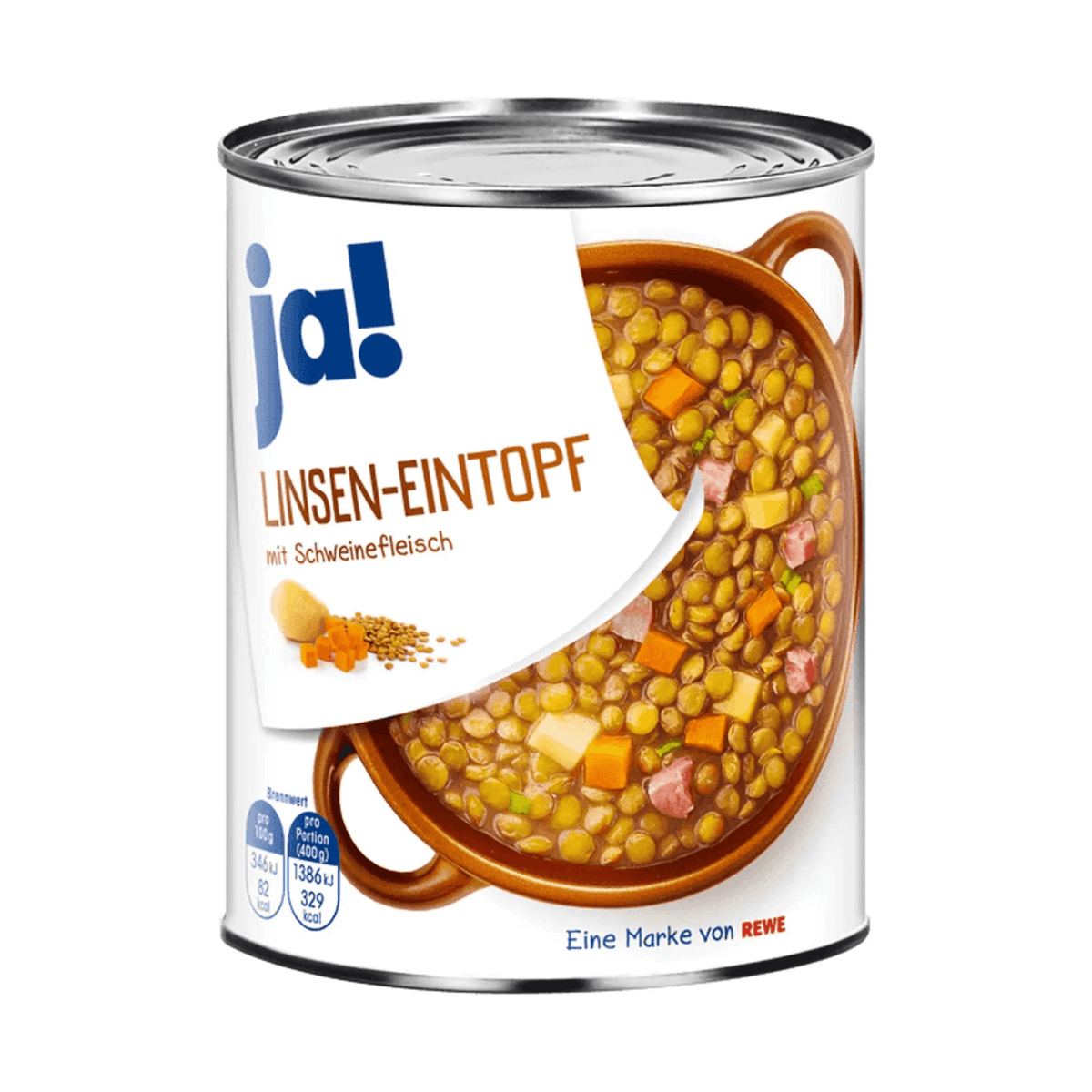 Linsegryte med svinekjøtt, 800 g - LUNVERK